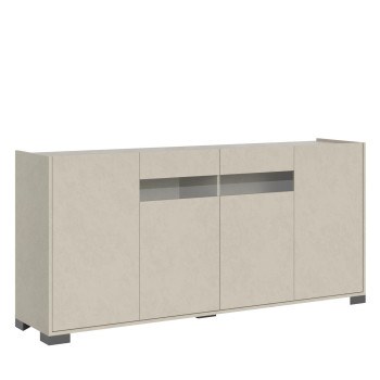 Aparador / Mueble TV / Aparador Alto Riflesso Blanco Brillo - Aparador 4 puertas 172x40x81 cm Riflesso blanco brillo