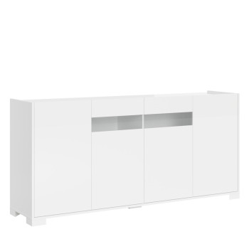Aparador / Mueble TV / Aparador Alto Riflesso Blanco Brillo - Aparador 4 puertas 172x40x81 cm Riflesso blanco brillo
