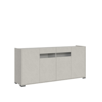 Aparador / Mueble TV / Aparador Alto Riflesso Blanco Brillo - Aparador 4 puertas 172x40x81 cm Riflesso blanco brillo