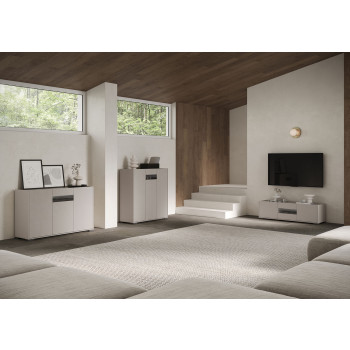 Aparador / Mueble TV / Aparador Alto Riflesso Blanco Brillo - Aparador 4 puertas 172x40x81 cm Riflesso blanco brillo