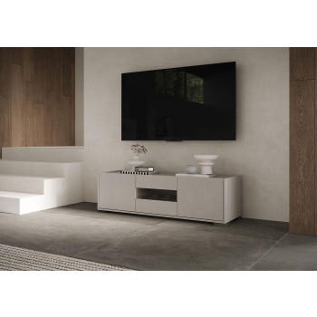 Aparador / Mueble TV / Aparador Alto Riflesso Blanco Brillo - Mueble TV 3 puertas 130x40x40 cm Riflesso blanco brillo