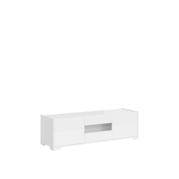 Aparador / Mueble TV / Aparador Alto Riflesso Blanco Brillo - Mueble TV 3 puertas 130x40x40 cm Riflesso blanco brillo