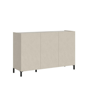 Aparador/Mueble TV/Aparador Alto Solaria Blanco Brillo - Aparador de 3 Puertas 130x40x84 cm Solaria Blanco Brillo