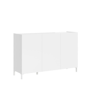 Aparador/Mueble TV/Aparador Alto Solaria Blanco Brillo - Aparador de 3 Puertas 130x40x84 cm Solaria Blanco Brillo