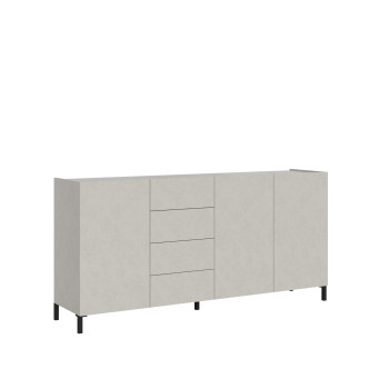 Aparador/Mueble TV/Aparador Alto Solaria Blanco Brillo - Aparador de 3 Puertas 130x40x84 cm Solaria Blanco Brillo