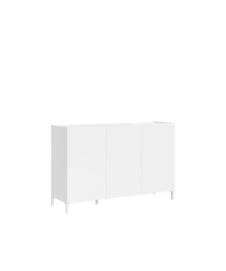 Aparador/Mueble TV/Aparador Alto Solaria Blanco Brillo - Aparador de 3 Puertas 130x40x84 cm Solaria Blanco Brillo