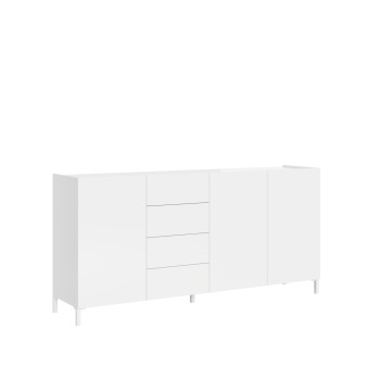 Aparador/Mueble TV/Aparador Alto Solaria Blanco Brillo - Aparador 3 puertas/4 cajones 174x40x84 cm Solaria Blanco Brillo