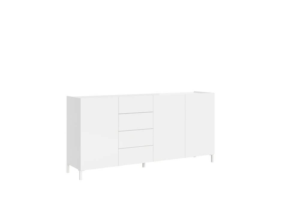 Aparador/Mueble TV/Aparador Alto Solaria Blanco Brillo - Aparador 3 puertas/4 cajones 174x40x84 cm Solaria Blanco Brillo