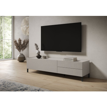 Aparador/Mueble TV/Aparador Alto Solaria Blanco Brillo - Mueble TV 1 Puerta/2 Cajones 160x42x40 cm Solaria Blanco Brillo
