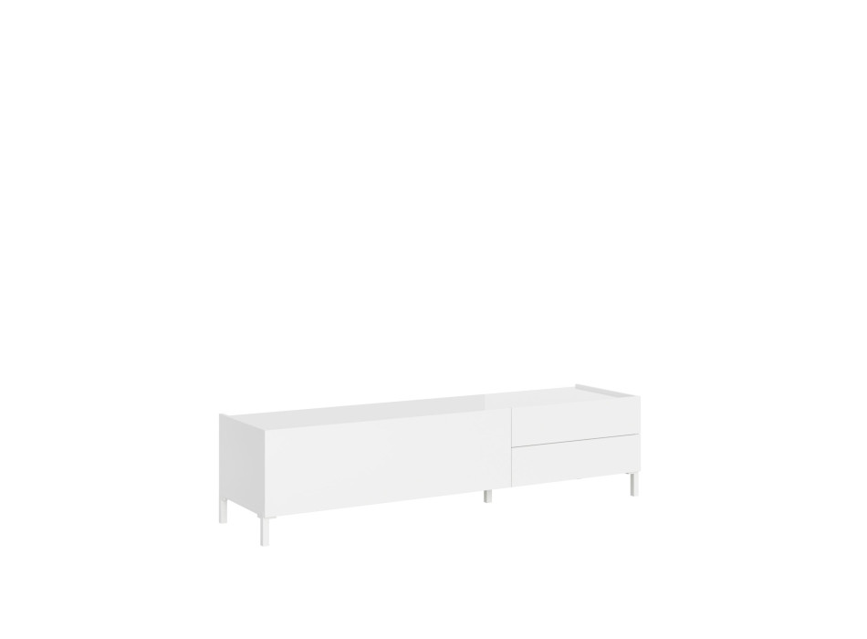 Aparador/Mueble TV/Aparador Alto Solaria Blanco Brillo - Mueble TV 1 Puerta/2 Cajones 160x42x40 cm Solaria Blanco Brillo