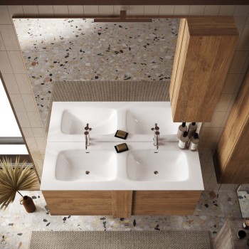 Mueble de baño JUPITER con doble lavabo y 2 o 3 cajones 