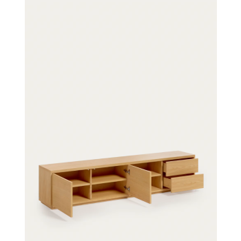 Mueble TV Abilen 2 puertas 2 cajones chapa blanca 200 x 44 cm FSC 100%