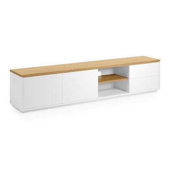 Mueble TV Abilen 2 puertas 2 cajones chapa blanca 200 x 44 cm FSC 100%