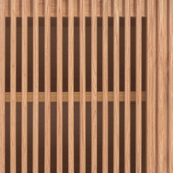 Mueble de TV Beyla de 2 puertas en madera maciza y chapa de roble 180 x 49,5 cm FSC100%