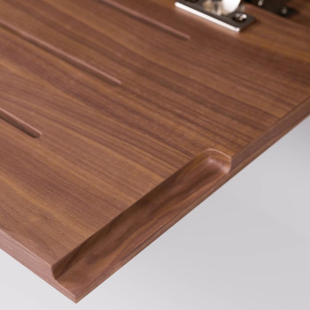 Mueble de TV Carolin con 1 puerta y 1 cajón, chapa de nogal, 180 x 63,5 cm