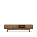 Mueble de TV Elan de 3 puertas, chapa de nogal y madera maciza, 200x50cm, Crédito FSC Mixto