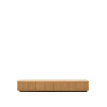 Mueble para TV Helvine de 4 cajones, chapa de roble, 200 x 30 cm, FSC 100%.