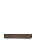 Mueble para TV Helvine de 4 cajones en chapa de fresno con acabado de nogal, 200 x 30 cm, FSC 100%.
