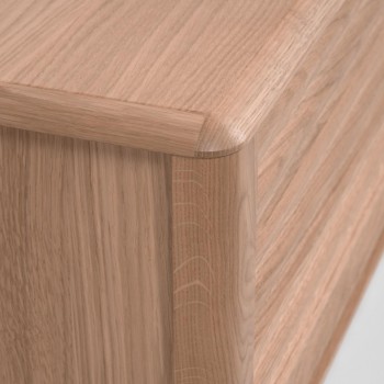 Mueble de TV Lenon de 2 puertas en madera maciza y chapa de roble 200 x 57 cm FSC MIX Crédito