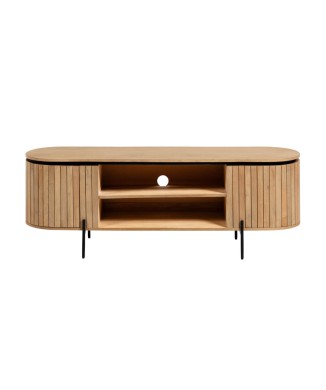 Mueble TV Licia de 2 puertas en madera maciza de mango de 6 cm