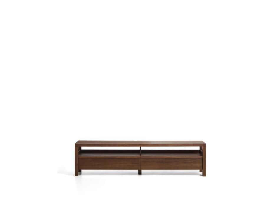 Mueble para TV Norani de madera maciza y chapa de acacia, 200 x 50 cm.