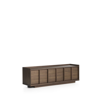 Mueble para TV Onix en chapa de nogal con acabado oscuro 150 x 47 cm FSC Mix Credit