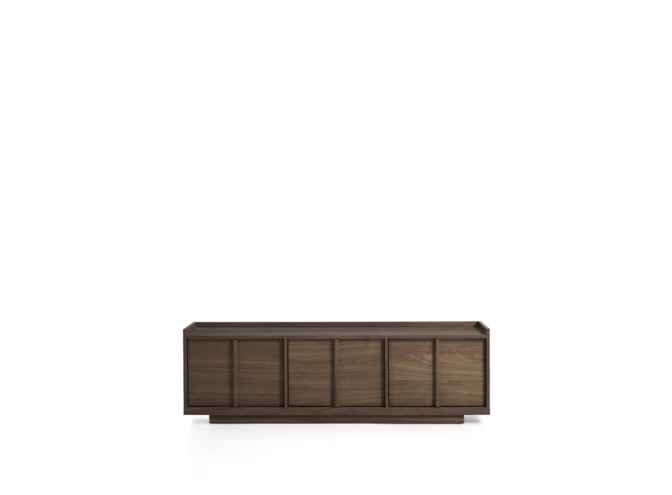 Mueble para TV Onix en chapa de nogal con acabado oscuro 150 x 47 cm FSC Mix Credit