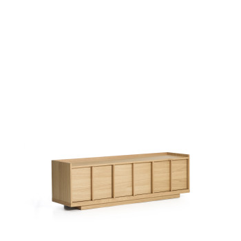 Mueble para TV Onix en chapa de roble con acabado en tono natural 150 x 47 cm FSC Mix Credit