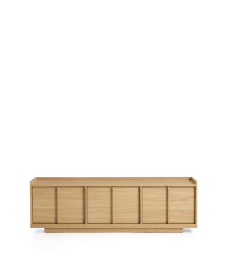 Mueble para TV Onix en chapa de roble con acabado en tono natural 150 x 47 cm FSC Mix Credit