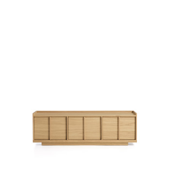 Mueble para TV Onix en chapa de roble con acabado en tono natural 150 x 47 cm FSC Mix Credit