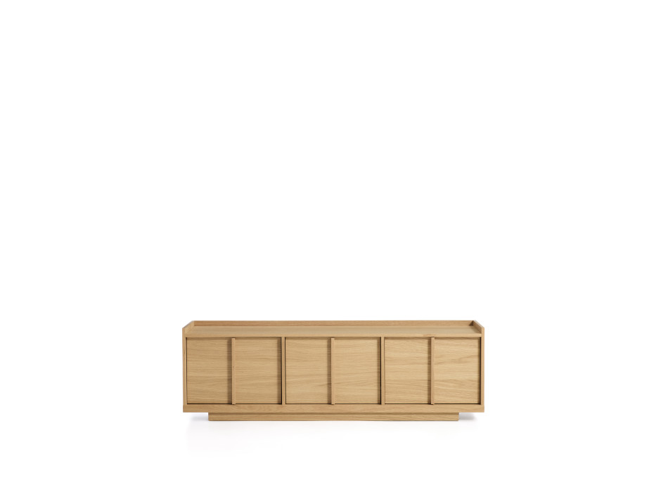 Mueble para TV Onix en chapa de roble con acabado en tono natural 150 x 47 cm FSC Mix Credit