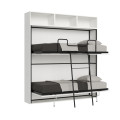 Cama plegable horizontal doble Kando con colchones en forma de L 
