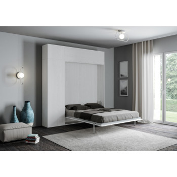 Mod. Kentaro 1 cama y media queen size 120 - Kentaro 1 cama y media queen size plegable 120 con muebles de fresno blanco