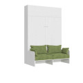 Cama doble plegable Kentaro de 160 cm con sofá y mueble de pared