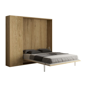Mod. Kentaro Matrimoniale 160 - Cama doble abatible Kentaro 160 con columna de fresno blanco