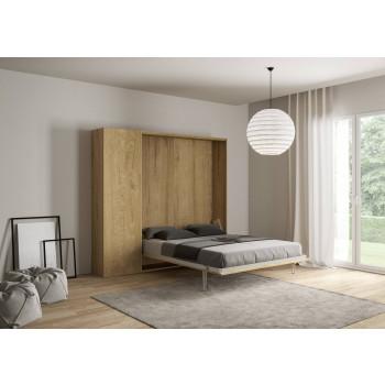 Mod. Kentaro Matrimoniale 160 - Cama doble abatible Kentaro 160 con columna de fresno blanco