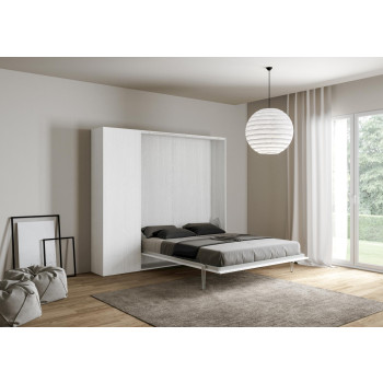 Mod. Kentaro Matrimoniale 160 - Cama doble abatible Kentaro 160 con columna de fresno blanco