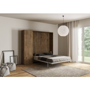 Mod. Kentaro Matrimoniale 160 - Cama doble abatible Kentaro 160 con columna de fresno blanco