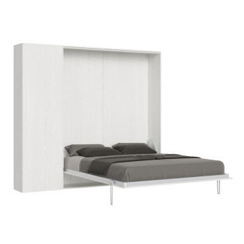 Mod. Kentaro Matrimoniale 160 - Cama doble abatible Kentaro 160 con columna de fresno blanco