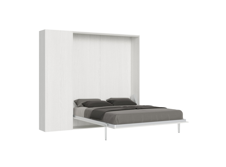 Mod. Kentaro Matrimoniale 160 - Cama doble abatible Kentaro 160 con columna de fresno blanco