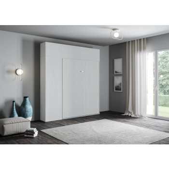 Mod. Kentaro Matrimoniale 160 - Cama doble abatible Kentaro 160 con muebles de fresno blanco