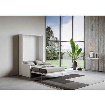 Mod. Kentaro Sofá Francés - Cama doble abatible vertical de 140 cm Sofá Kentaro Fresno Blanco