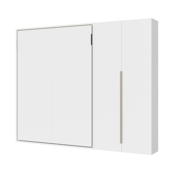 Mod. Versia French 140 con armario de 2 puertas izquierda-derecha - Cama doble francesa abatible Versia 140 con armario de 2 puertas derecha arcilla