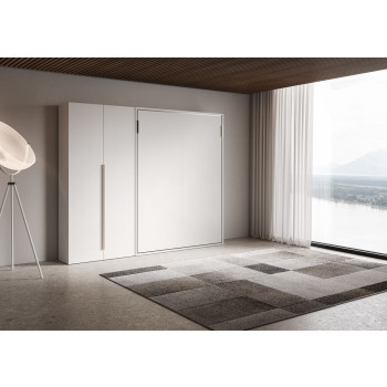 Mod. Versia French 140 con armario de 2 puertas izquierda-derecha - Cama doble abatible francesa 140 Versia con armario de 2 puertas izquierda arcilla