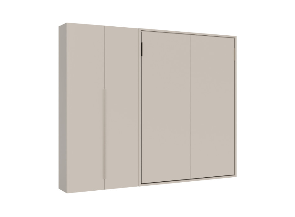 Mod. Versia French 140 con armario de 2 puertas izquierda-derecha - Cama doble abatible francesa 140 Versia con armario de 2 puertas izquierda arcilla