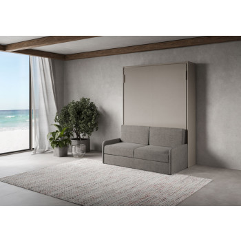 Mod. Versia French 140 con sofá - Cama doble abatible Versia French 140 con sofá de arcilla