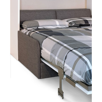 Mod. Versia cama doble 160 con sofá y armario de 2 puertas izquierda-derecha - Cama doble abatible Versia 160 con sofá y armario de 2 puertas derecha arcilla