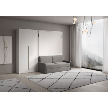 Mod. Versia cama doble 160 con sofá y armario de 2 puertas izquierda-derecha - Cama doble abatible Versia 160 con sofá y armario de 2 puertas izquierda arcilla