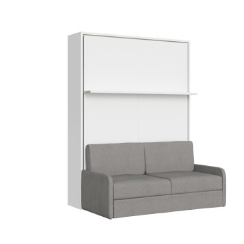 Mod. Versia cama doble 160 con sofá y estante - Cama doble abatible Versia 160 con sofá y estante de barro