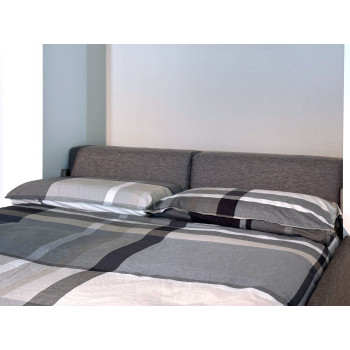 Mod. Versia cama doble 160 con sofá, estante y armario de 2 puertas izquierda-derecha - Cama doble abatible Versia 160 con sofá, estante y armario de 2 puertas izquierda arcilla